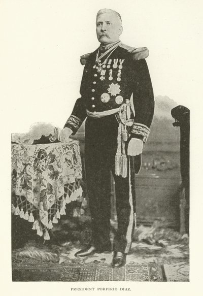 Presidentti Porfirio Diaz (mustavalkoinen valokuva) tekijältä American Photographer