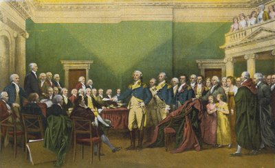 Kenraali Washingtonin eroanomus, Annapolis, 23. joulukuuta 1783 (värikuva). tekijältä American Photographer