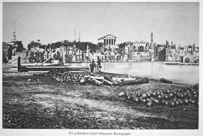Richmondin rauniokaupunki, Virginia, sodan lopussa (m/w kuva) tekijältä American Photographer
