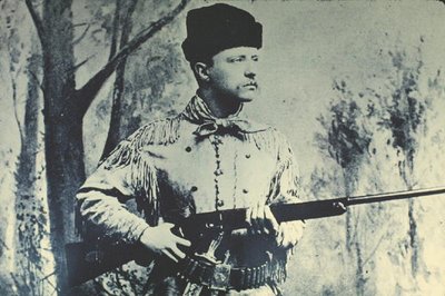 Theodore Roosevelt metsästyspuvussa, n. 1885 (m/v kuva) tekijältä American Photographer