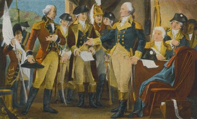 Washington torjuu Cornwallisin ovet Yorktownissa, Virginiassa (värikuva). tekijältä American Photographer
