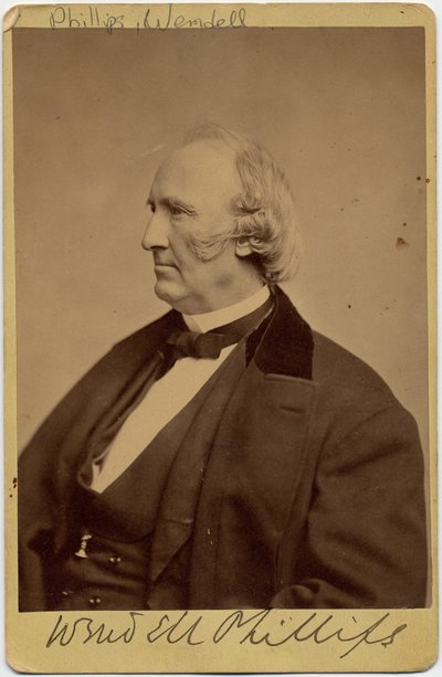 Wendell Phillips (1811-84), amerikkalainen abolitionisti ja intiaanien puolestapuhuja (albumikuva) tekijältä American Photographer