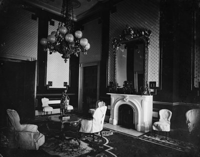 Valkoisen talon sisustus, Old Green Room, Presidents Study, 1860-80 tekijältä American Photographer