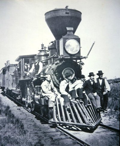 Chicago, Milwaukee & St Paul Railway Companyn työntekijät, n. 1875 (mv/w kuva) tekijältä American Photographer