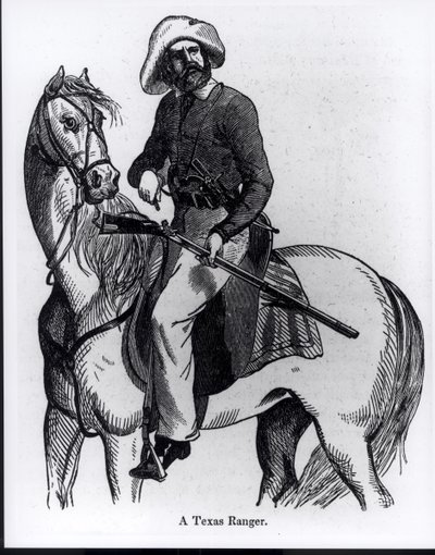 Teksasin metsänvartija, kuvitus John Frostin teoksesta "Pictorial History of Mexico and the Mexican War", 1848 tekijältä American School
