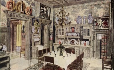 Malli saksalainen ruokasali (väri litho) tekijältä American School