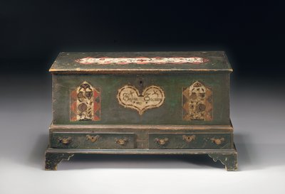 Maaleilla koristeltu nostokaappi, kirjoitettu Susana Scheblern, luultavasti Lancaster County, Pennsylvania, 1790 tekijältä American School