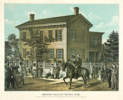 Abraham Lincolns Return Home, noin 1860 tekijältä American School