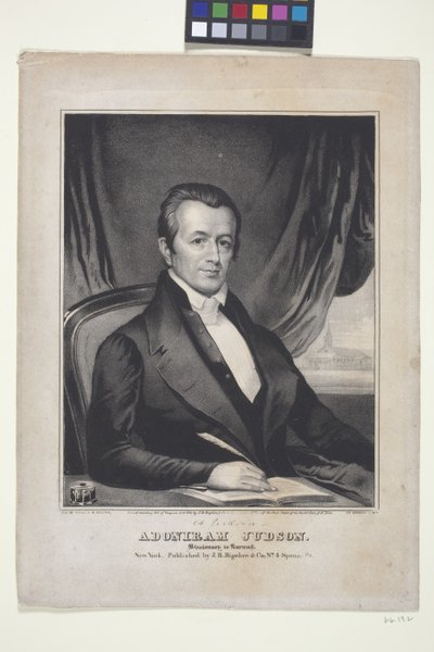 Adoniram Judson, lähetyssaarnaaja Burmaan (litografia) tekijältä American School