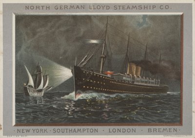 Mainos pohjoissaksalaiselle Lloyd Steamship Companylle tekijältä American School
