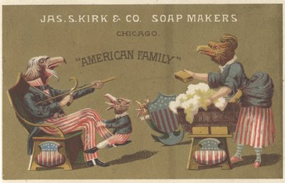 American Family, mainos James Kirk & Co. Soap Makersista, n. 1880 tekijältä American School