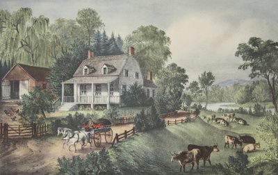 American Homestead - kesä, pubi. 1868, Currier & Ives tekijältä American School