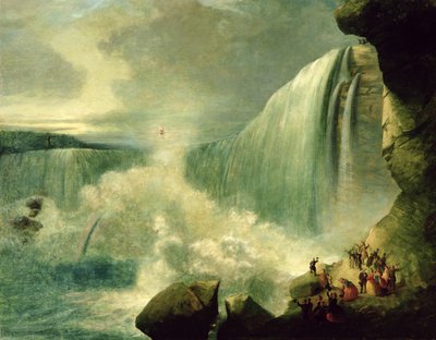 Blondin ylittää Niagaran putoukset köydellä, n. 1859-60 tekijältä American School