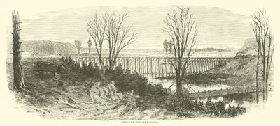 Silta sotilasrautatiellä, maaliskuu 1865 tekijältä American School