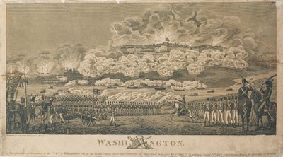 Brittien Burning of Washington, 24. elokuuta 1814, julkaisija I. Ryland tekijältä American School