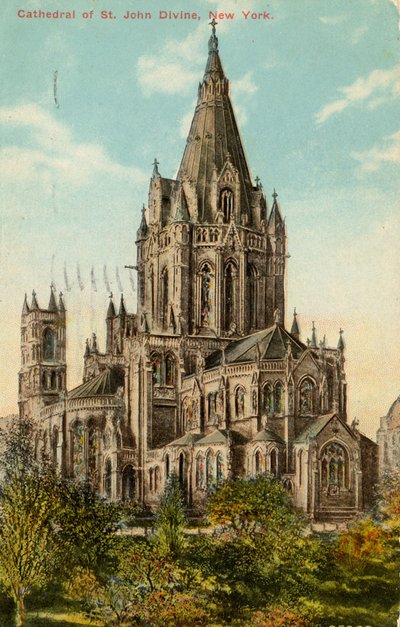 Pyhän Johanneksen katedraali, New York (väri litho) tekijältä American School