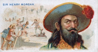 Savukekortti Sir Henry Morgan, Panaman vangitseminen, Pirates of the Spanish Main -sarjasta (N19), pub. 1888 tekijältä American School