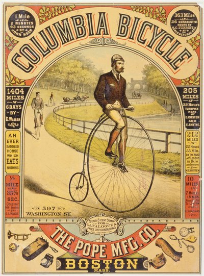 Columbia Bicycle Ad, noin 1890-luku (kromolitografia) tekijältä American School