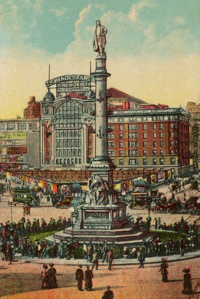 Columbus Circle, New York, noin 1900 tekijältä American School