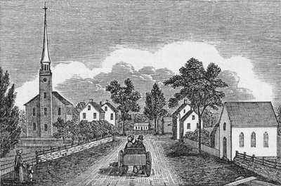 Congregational and Episcopal Churches, East Haven, "Connecticut Historical Collections" -julkaisusta, kirjoittanut John Warner Barber, 1856 tekijältä American School