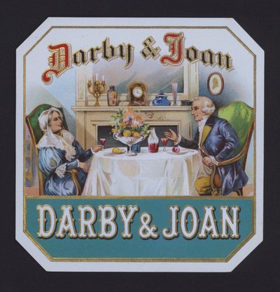 Darby ja Joan, sikarin etiketti (chromolitho) tekijältä American School