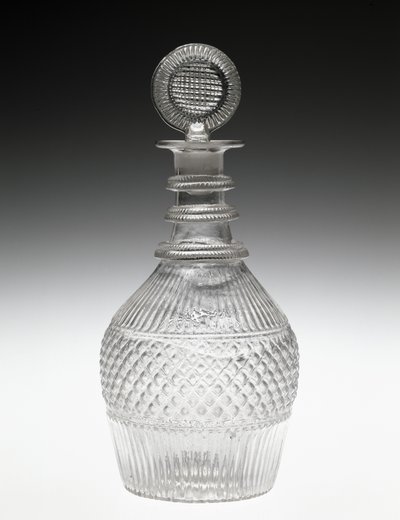 Karahvi ja tulppa, c. 1820-1840 (lyijytön lasi) tekijältä American School