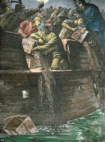 Teelastien tuhoaminen, joka tunnetaan nimellä Boston Tea Party tekijältä American School
