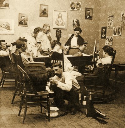 Yksityiskohta McCarthys Wakesta (osa 1), 1899 (stereografi) tekijältä American School