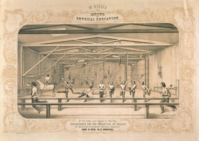 Dr. Richs Institute for Physical Education, kaiverrettu ja pub. kirjoittanut Wm. Endicott & Co, New York, 1850 tekijältä American School