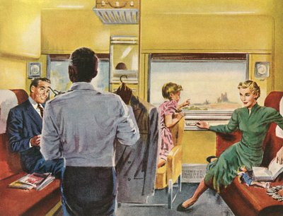 Perhe nauttii ensimmäisen luokan hytistä junamatkalla tekijältä American School