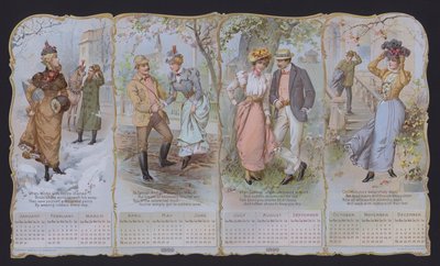Muotikalenteri vuodelle 1899 (värillinen litografia) tekijältä American School