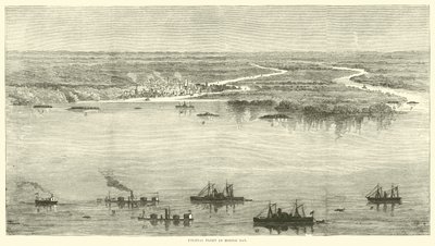 Liittovaltion laivasto Mobile Bayssä elokuussa 1864 tekijältä American School