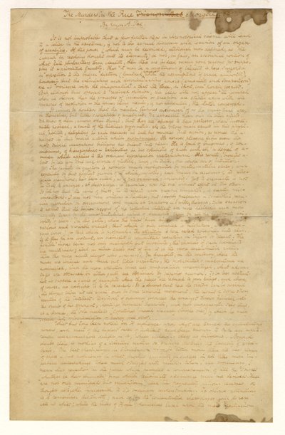 Edgar Allan Poen murhat Rue Morguen ensimmäinen sivu, 1841 tekijältä American School