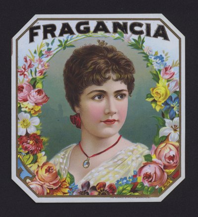 Fragancia, sikarin etiketti (chromolitho) tekijältä American School