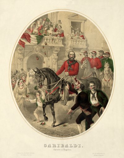Garibaldi, Napoli, pubi. 1860 (käsinvärinen kaiverrus) tekijältä American School