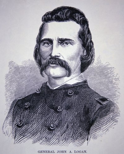 Kenraali John Alexander Logan (1826-86) (kaiverrus) tekijältä American School