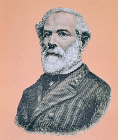Kenraali Robert E. Lee (1807-70) (värilitho) tekijältä American School