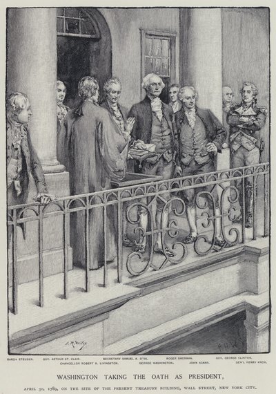 George Washington prestant el jurament com a president, el 30 d