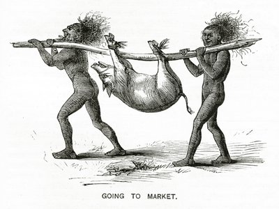 Going to Market, kuva Appletons Journalista, 4. toukokuuta 1872 tekijältä American School