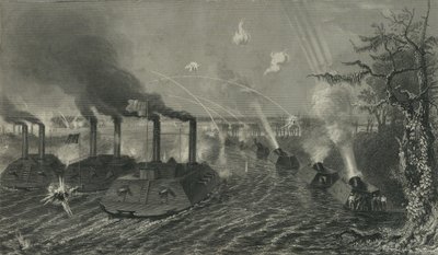Gun and Mortar Boats on Mississippi, noin 1878 tekijältä American School