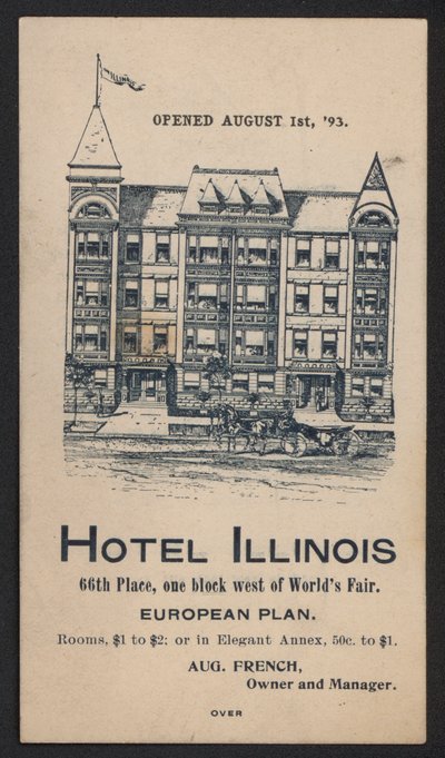 Hotel Trade Card (värillinen kaiverrus) tekijältä American School