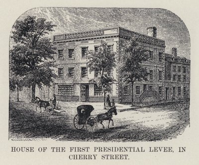 Ensimmäisen presidentin leveen talo, Cherry Street (litho) tekijältä American School