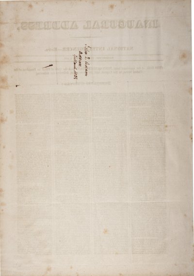 John Quincy Adamsin avajaispuhe 4. maaliskuuta 1825 (katso myös GLC 696059) tekijältä American School