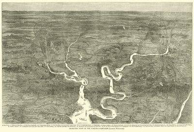 Isometrinen näkymä Virginian kampanjasta, katse länteen, kesäkuu 1864 tekijältä American School