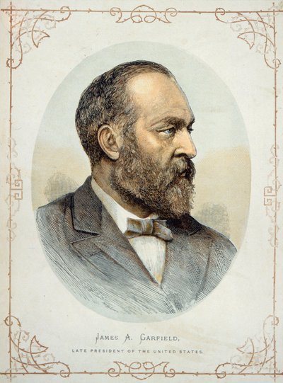 James A. Garfield (1831-81), més tard president dels Estats Units (litografia en color) finlandès tekijältä American School