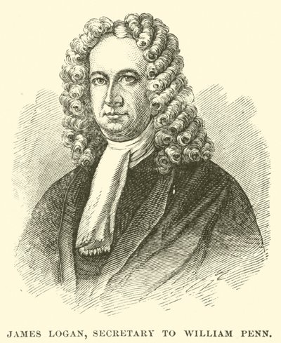 James Logan, William Pennin sihteeri (kaiverrus) tekijältä American School