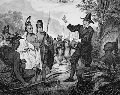 John Eliot (1604-90) (litografia) tekijältä American School