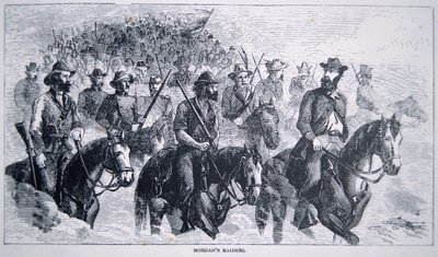 John Hunt Morganin (1825-64) Raiders (litho) tekijältä American School