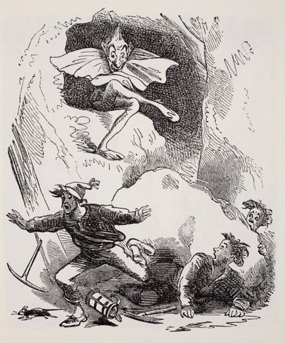 Kobolds, Thomas Keightleyn (1789-1872) Maailman oppaasta tonttuihin, keijuihin, haltioihin ja muihin pieniin ihmisiin Julkaistu 1880, (BW-kaiverrus) tekijältä American School