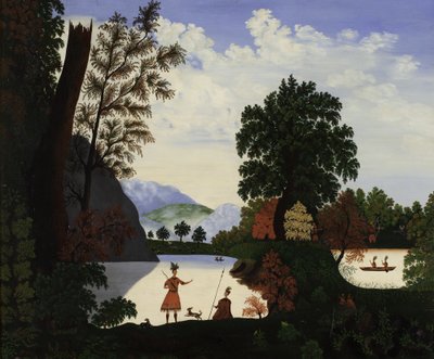 Maisema intiaanien kanssa, 1880 tekijältä American School